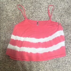 Women's Pink and White Tie-Dye Top